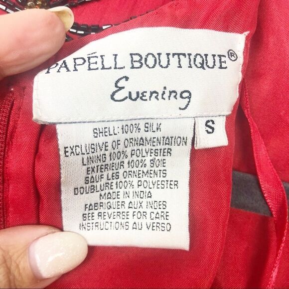 PAPELL BOUTIQUE | Vintage Silk Beaded Top Small - Picture 8 of 8